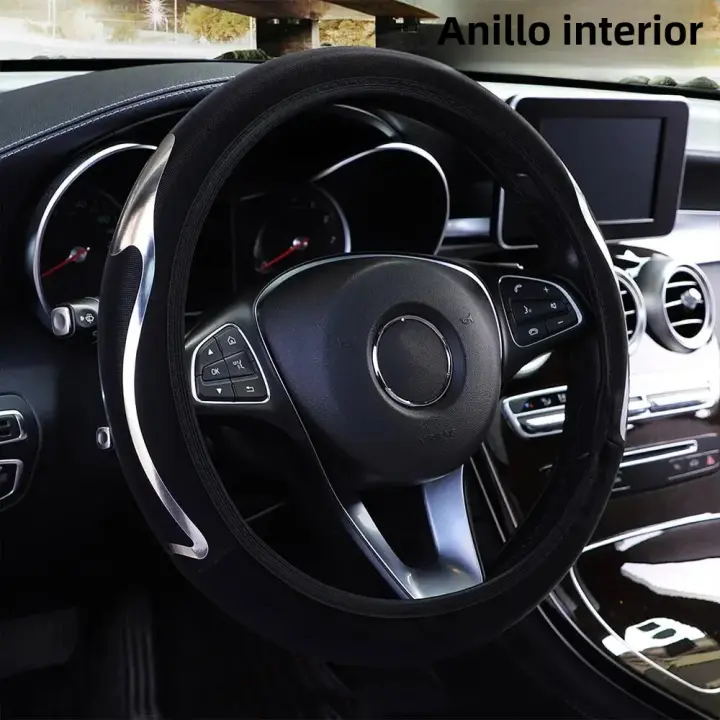 Cubierta De Volante De Cuero PU Brillante Accesorios Dinámicos Para Coche Adecuada Para 14.5-15 Pulgadas Sin Anillo Interior - 1