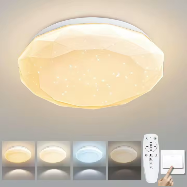 Lakoor Lámpara de Techo LED Lámpara de Techo Regulable Moderna Ø26,5cm 24W Lámpara de Techo con Temperatura de Color Ajustable y Control Remoto para Dormitorio, Salón, Baño, Cocina, Oficina - 1