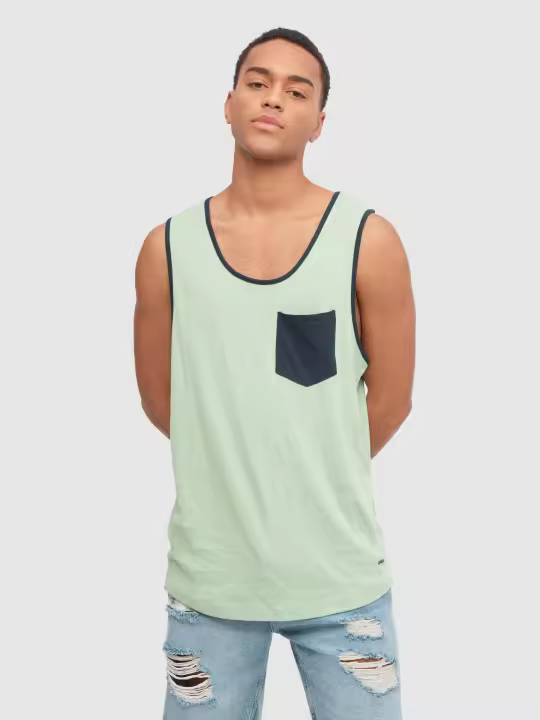 Camiseta de tirantes y cuello redondo con estampado de rayas horizontales INSIDE - 1