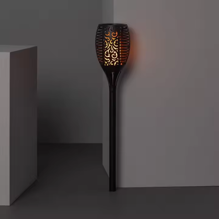 Ledkia Antorcha LED Solar Efecto Llama con Pincho 1W 78cm  Negro - 1