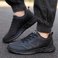 Zapatos De Correr Para Hombre Invierno Ligeros Confortables Antideslizantes Impermeables De Cuero Artificial Y Malla Suela De Goma - details 6