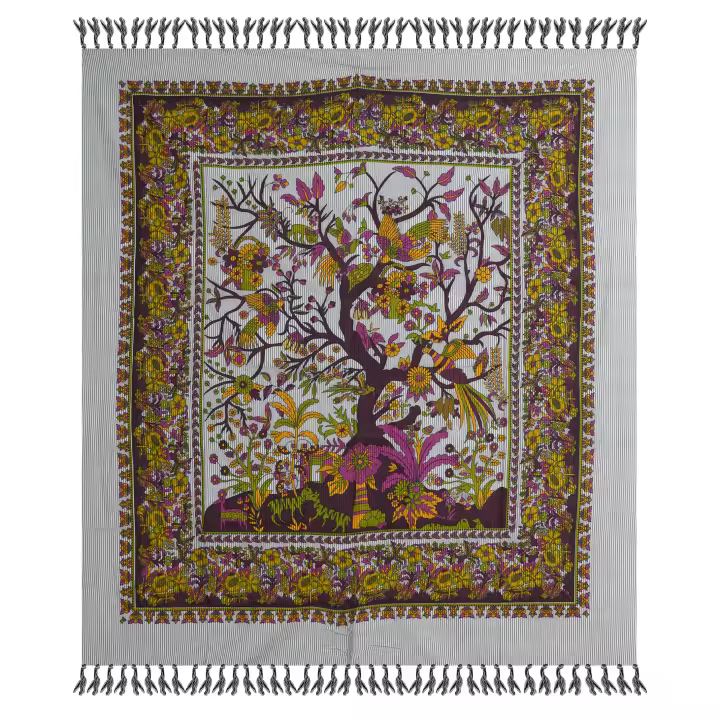 Printex Pareo Tapiz con Estilo de Mandala Indio - 210 x 230 cm- Pareo Manta Picnic,Yoga, Antiarena, Multiusos, Decoracion Pared - 1