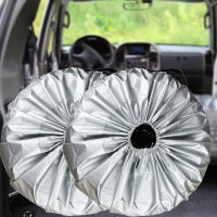 Cubierta De Neumático De Reserva Para Coche 190T En Tela Con Recubrimiento Plateado Accesorios De Protección Contra Polvo Para Ruedas De Automóvil - details 1