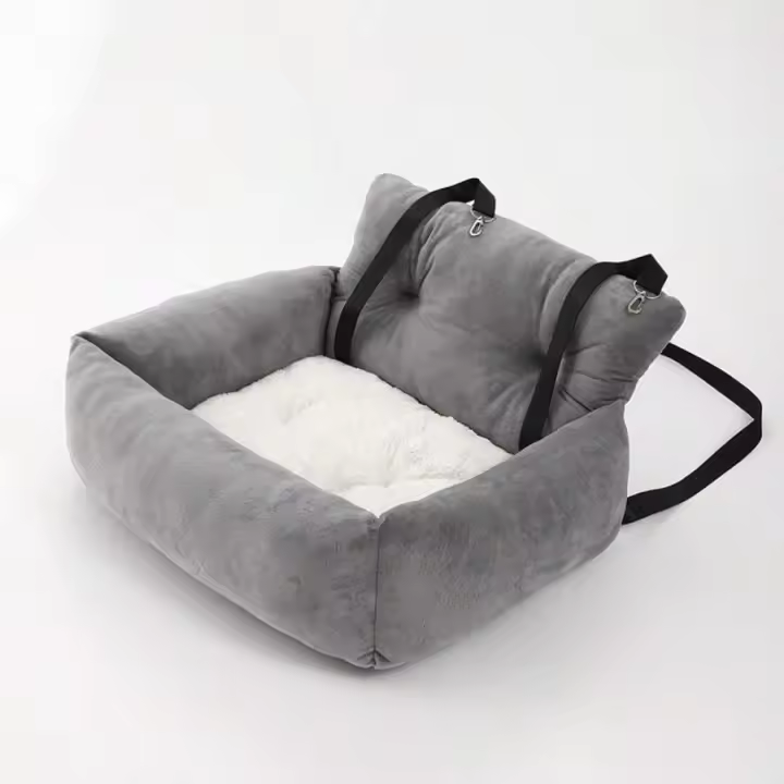 Asiento De Coche Para Mascotas Con Manija Mejorado Ultra-Cómodo Y Doble Uso Como Sillín De Viaje Para Perros Y Gatos - 1
