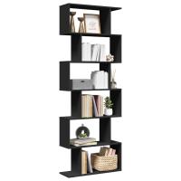 vidaXL Librería divisor 6 niveles madera ingeniería 70x24x193cm en color Blanco/Roble Sonoma/Marrón roble y más - details 6