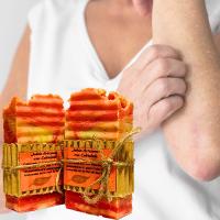 3 Jabones Artesanos Naturales de Caléndula. PumarShop Cinnia Natura. Indicado para Piel Sensible, Dermatitis, Psoriasis. Piel de Bebé. Hechos a Mano. Apto Veganos - details 1