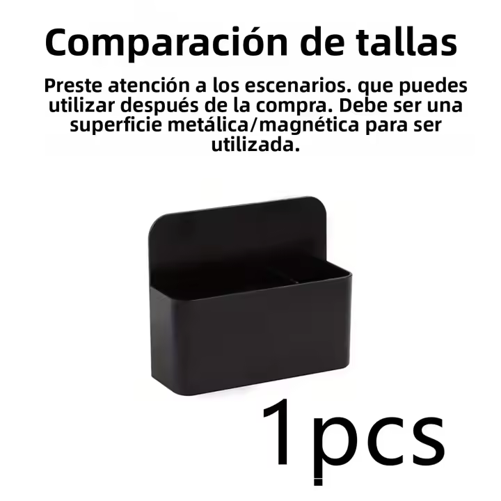 Porta Rotuladores Y Plástico Mini Tablero Magnético Blanco Negro Almacenamiento Multifuncional De Lápices Y Cera Estación De Oficina - 1
