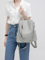 Mochila de cuero para Mujer, Bolso de viaje de Ocio, antirrobo, nuevo modelo, mochila de gran capacidad, Bolso de cuero, bolso de ocio de un solo hombro, multiusos - details 4