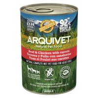 Lata Ternera y Pollo con zanahorias y aceite de salmón - Pack 6 unidades x 400g - Alimento Húmedo completo para perros adultos de todas las razas - Sin Cereales - 92% Ternera y Pollo - Arquivet - details 2