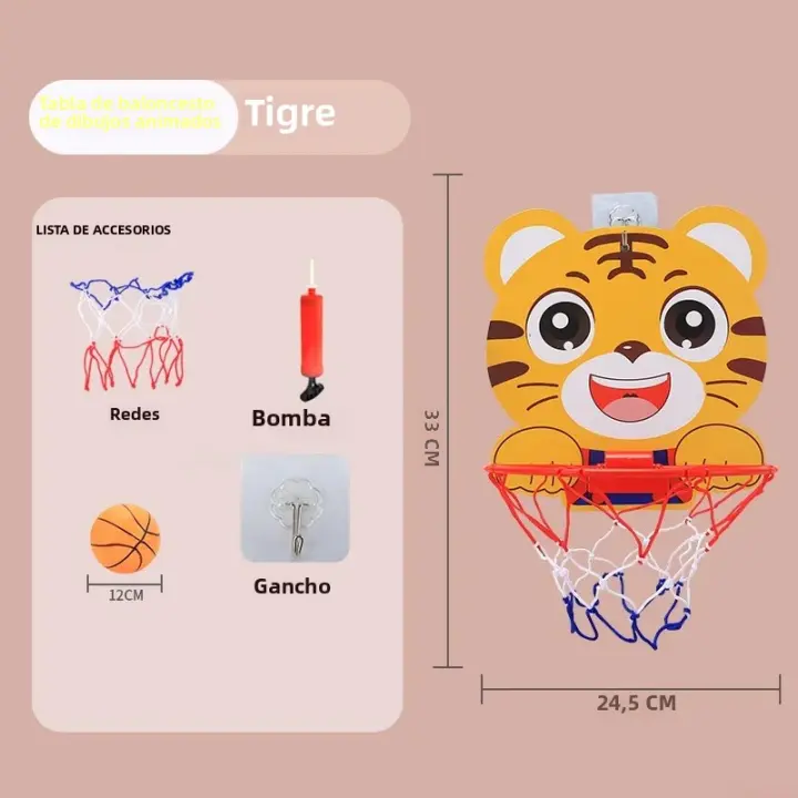 Carro De Baloncesto Vertical Ajustable Para Niños Rebound Deportes Al Aire Libre En Casa Y En El Interior Diseño De Dibujos Animados Interacción Padres-Hijos ABS Plástico Edad Recomendada 6-12 Años Y 14 Años+y - 1