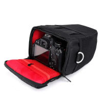 Bolsa Suave Para Cámara DSLR De Nylon Ajustable Para Canon Nikon Sony Impermeable Con Correa De Hombro Y Cierre De Cremallera - details 1