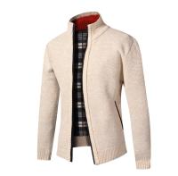 Cardigan De Cuello Alto Para Hombre Con Cremallera Thicken De Algodón Tejido En Jacquard Suéter Grueso Y Caliente Para Otoño Y Invierno Estilo Casual - details 7