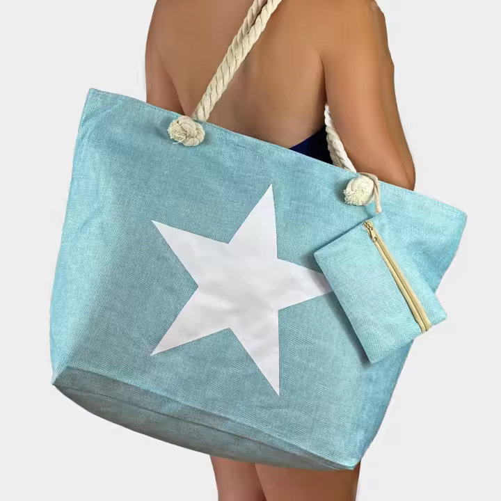 Bolso de playa estrella con cremallera, tipo capazo de verano, bolsa maxi monedero Le Côté Chic - 1