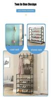 Estante De Zapatos Multi-Nivel Con Gancho Organizador De Ropa Y Zapatos De Pie En El Suelo Almacenamiento Con Gancho Para Zapatillas - details 5