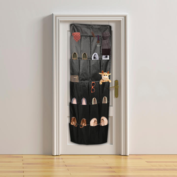 Organizador de Puerta con 20 Bolsillos We Houseware | Ahorra Espacio y Mantén Todo en Orden | Ideal para Zapatos, Accesorios, Juguetes y más | Tela de Poliéster 210D | Fácil Instalación sin Herramientas |