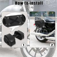 Par De Bolsas De Sillín Para Motocicleta En Cuero PU Negro Impermeable Almacenamiento Lateral Equipaje De Viaje Para Suzuki/Yamaha/Honda - details 6