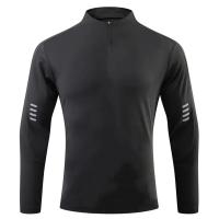 Camiseta Deportiva Para Hombres 2024 Con Cierre Y Cuello Redondo Manga Larga Transpirable Para Entrenamiento Y Baloncesto Ropa De Exterior - details 5