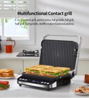 BioloMix Parrilla Eléctrica Rock'n Grill BCG02D 2000W, Placas Desmontables y Aptas para Lavavajillas/Reversibles y Antiadherentes, Sin Humo, Pantalla LCD y Control Digital, Apertura 180º, Placa Superior Flotante - details 8