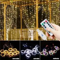 Luces De Cinta LED USB Para Cortina Con Control Remoto Decoración De Festival Para Pared Y Jardín Conectable Luz De Hada Para Dormitorio Y Exterior - details 12