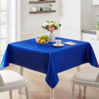 Mantel De Seda Azul Para Boda Resistente a Manchas Y Arrugas Suave Y Lujoso Para Banquetes Interior Y Exterior Estilo Sólido - details 6