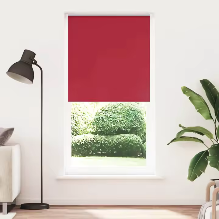 vidaXL Estor Enrollable Opaco Rojo de Tela en dimension 210 cmx105 cm/210 cmx110 cm/210 cmx115 cm y más | protección solar decorativa para ventanas hogar oficina dormitorio fácil de instalar - 1