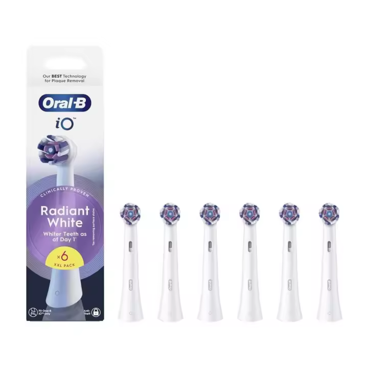 Oral-B iO Radiant White cabezal de recambio pack de 4 y 6 unidades, Producto Europeo con Garantía Oficial. - 1