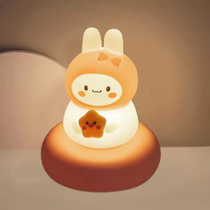 Lámpara De Noche Animal Bonita Para Bebé Recargable Por USB Con 3 Niveles De Iluminación Ajustable Para Amamantamiento Y Dormitorio - 1