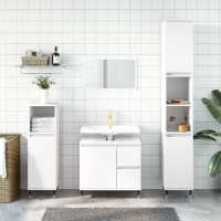 vidaXL Armario de baño madera de ingeniería envejecida 30x30x190 cm en color Madera antigua/Roble Sonoma/Gris hormigón y más | almacenamiento funcional diseño moderno para baño dormitorio sala - details 4