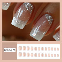 Kit De Uñas Postizas Con Diseño Geométrico Y Estampado De Océano Azul 24 Piezas Uñas Falsas Cortas De ABS Para Arte De Uñas - details 24