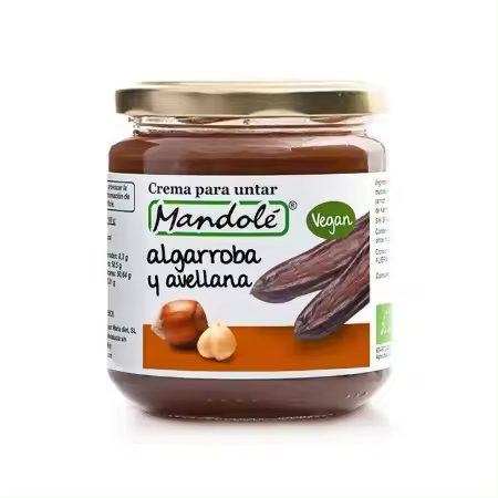 Crema de algarroba y avellana bio Mandolé 375g. - 1