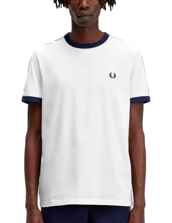 Camiseta Fred Perry Ringer con cinta Blanco - 1