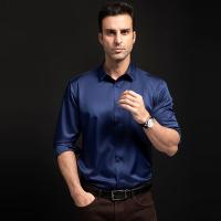 Camisa Social Para Hombre Antienvejecimiento Cuello En V Manga Larga Ajustada Blusa Negocios Blanco Oficina Tallas 5XL 6XL - details 3