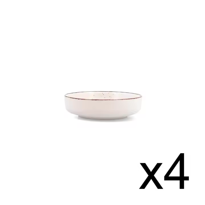 QUID DUNA 4 Plato Hondo Cerámico 18,5X5,3CM Beige Decorado Gran tamaño para raciones extrasaludables Apilable - 1