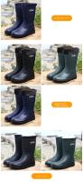 Zapatos De Lluvia Para Hombres Botas De Agua De Medio Tamaño Moda Coreana Suaves Y Antideslizantes Suela Gruesa Material De Goma - details 8