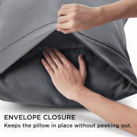 Cosy House Collection Fundas Para Almohadas De Lujo Con Encaje De Bambú Derivado Ultra Suave Y Transpirable Para Hogar Y Hotel - details 2