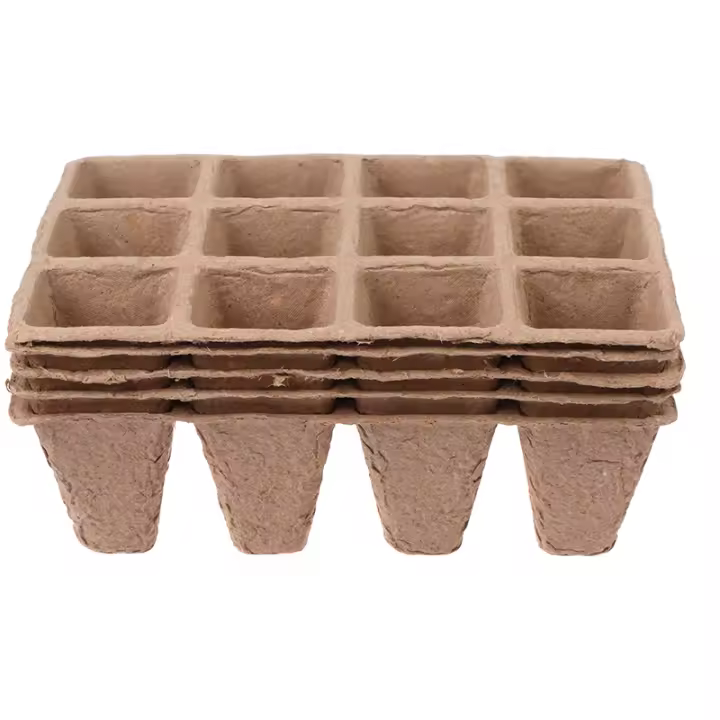 5Pcs Bandeja De Semillero Biodegradable Con 12 Agujeros Para Jardinado Sistema De Crecimiento Hidroponía Herramientas De Plantación - 1