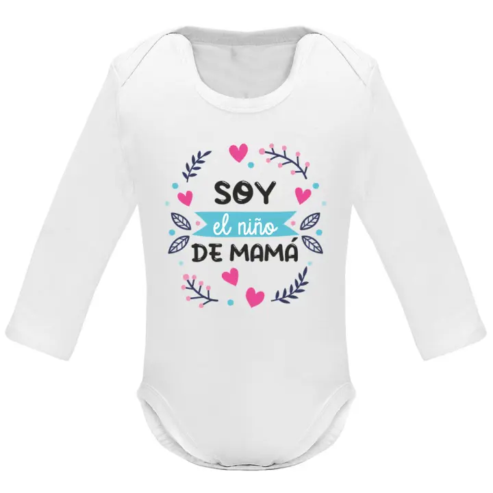 Body Bebé Roly Manga Larga Frase Original Mamá/papá - Suave y Cómodo - 1