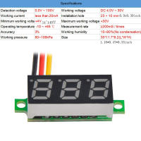 4pcs Mini Voltímetro Digital 0-100V Con Pantalla LED De 0.28 Pulgadas Medidor De Voltaje Regulador De Corriente Tipo Integrated Circuits - details 2