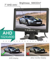 1024x600 AHD 7inch TFT LCD Car HD Monitor Rear View Monitor Support 1080P AHD Camera 2 x 4PIN Video Input - details 1
