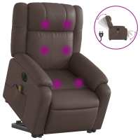 vidaXL Sillón de masaje elevable eléctrico cuero sintético Negro, Crema, Marrón Sillon Dormitorio Sillon Comodos Silla Relax Sillón Sofá - details 2