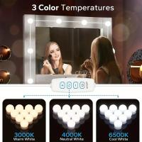 Espejo De Maquillaje Con Luz LED Bombilla USB Cargable Iluminación Para Mesa De Vestir Baño Dimmerizable Luz De Vanidad - details 3