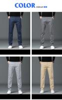 Pantalones Casuales Para Hombre Otoño 97% Algodón Elásticos Rectos Negocios Males Ropa Pantalones Caqui Rojo Royal - details 1