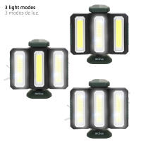 Aktive - Foco led exterior, luz blanca, 9x8,5x19 cm, 3 modos luz, 1500 lúmenes, 4 a 7 horas duración, distancia de 30 metros, impermeabilidad IP20, cargador USB, asa de mano, iluminación led, focos jardín, foco led portátil - details 1