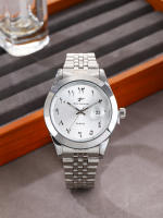 Reloj De Pulsera De Lujo Clásico Para Hombres Con Fecha Y Correa De Acero Inoxidable Deportivo Y Casual Con Marcas Arábigas Resistente Al Agua - details 26