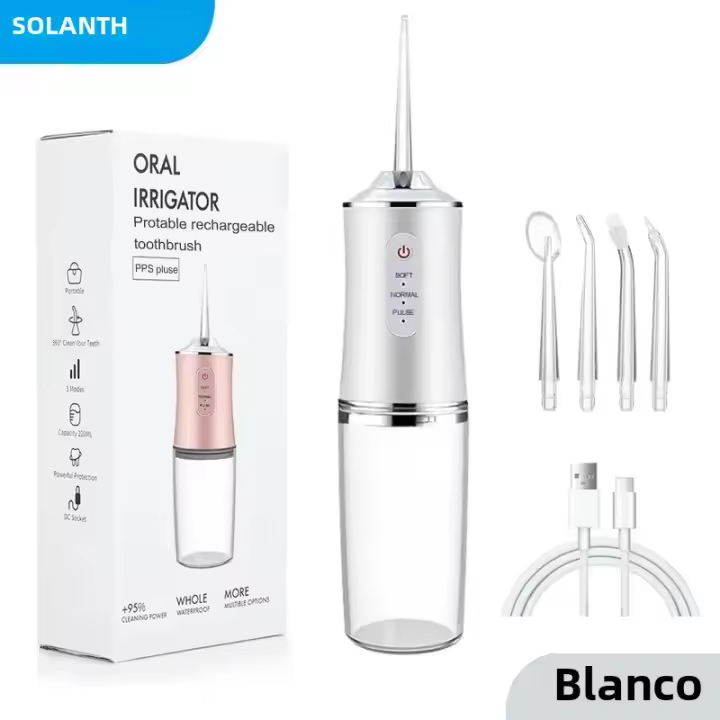 Fregador Dental USB Portátil Impermeable Sin Cable 200ML Con 4 Boquillas Limpieza Oral Y Gomas De Los Dientes Limpiador Dental - 1