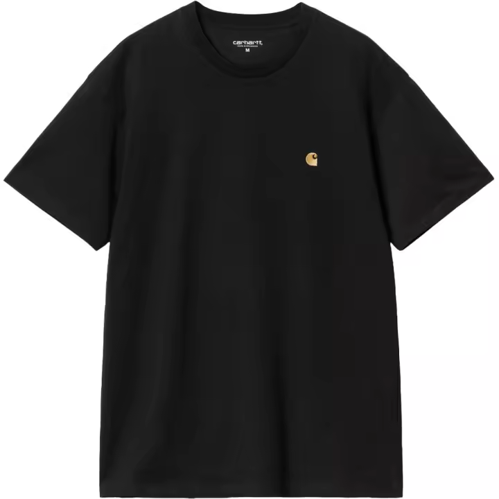 Camiseta Carhartt Negra S/S Chase T-Shirt Black Ajuste Holgado - 1