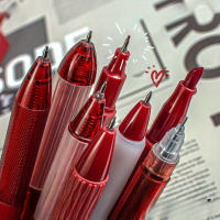 7-Pack De Bolígrafos Gel Ergonómicos Tinta Secado Rápido Negro Y Rojo Escritura Suave Tamaño Medio Para Uso Diario En Escuela Y Oficina - details 3
