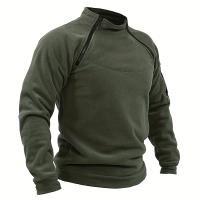 Sudadera Táctica Militar Para Hombre Con Cremallera Y Mangas Largas De Color Sólido Casual Gruesa Para Excursiones Al Aire Libre Otoño E Invierno - details 10