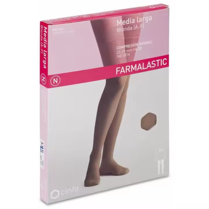 Farmalastic Medias Largas Compresión Normal Color Camel T-G 1 Par - 1