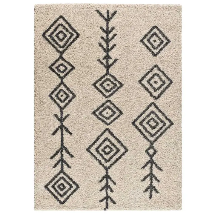 ATTICGO Alfombra de Interior Estilo Étnico en Blanco - ATLAS 8764 | 80X150, 133X190, 160X230 cm - 1